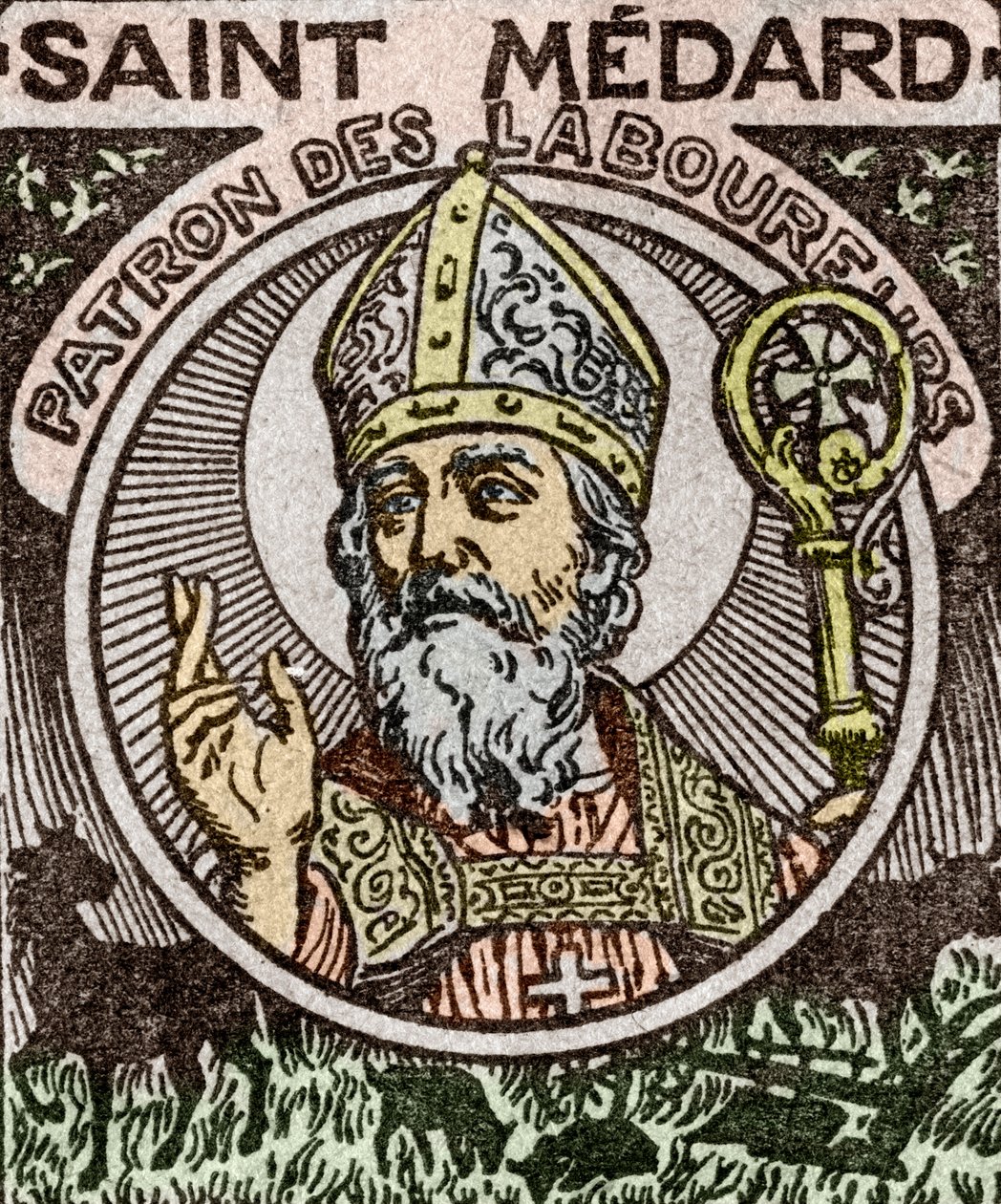 Porträt von Saint Medard, Medardus, Bischof von Noyon, aus 