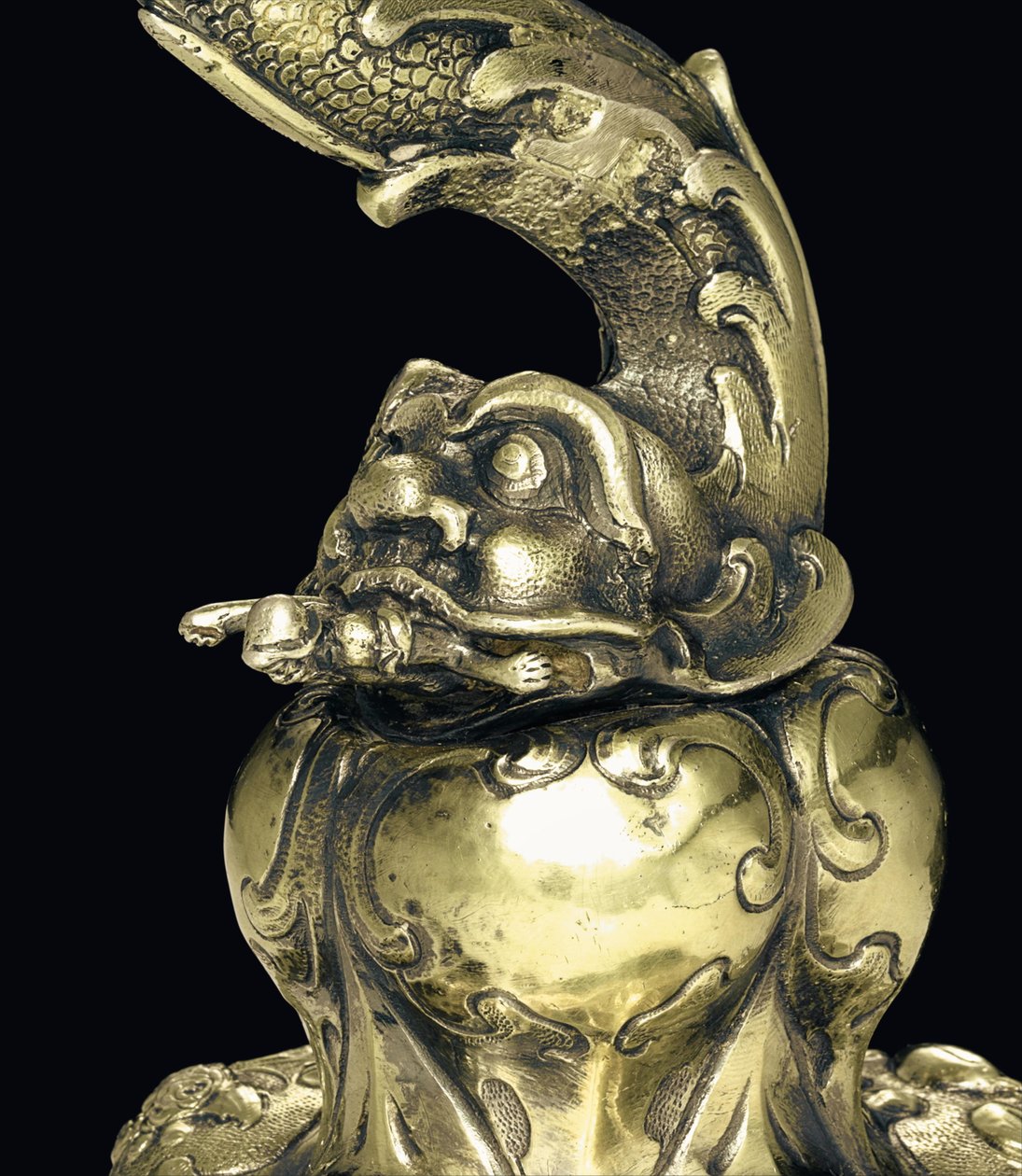 Montierter Nautilusbecher, Nagyszeben, Mitte 17. Jahrhundert (Detail) von School Hungarian
