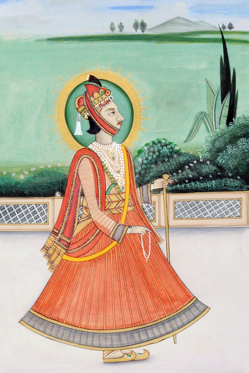 Miniaturmalerei von Maharaja Sawai Jai Singh III, Jaipur von School Indian