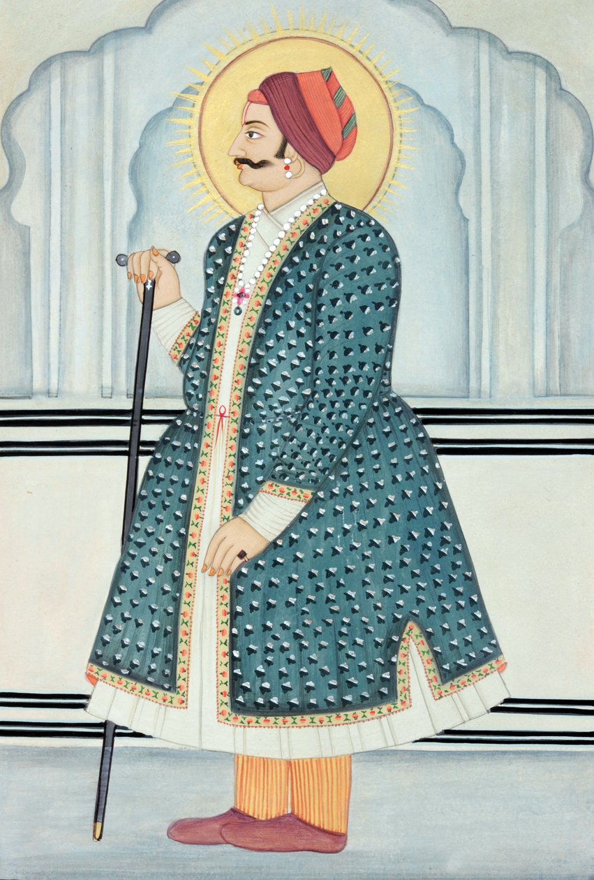 Miniaturmalerei von Maharaja Sawai Jai Singh II, Jaipur von School Indian
