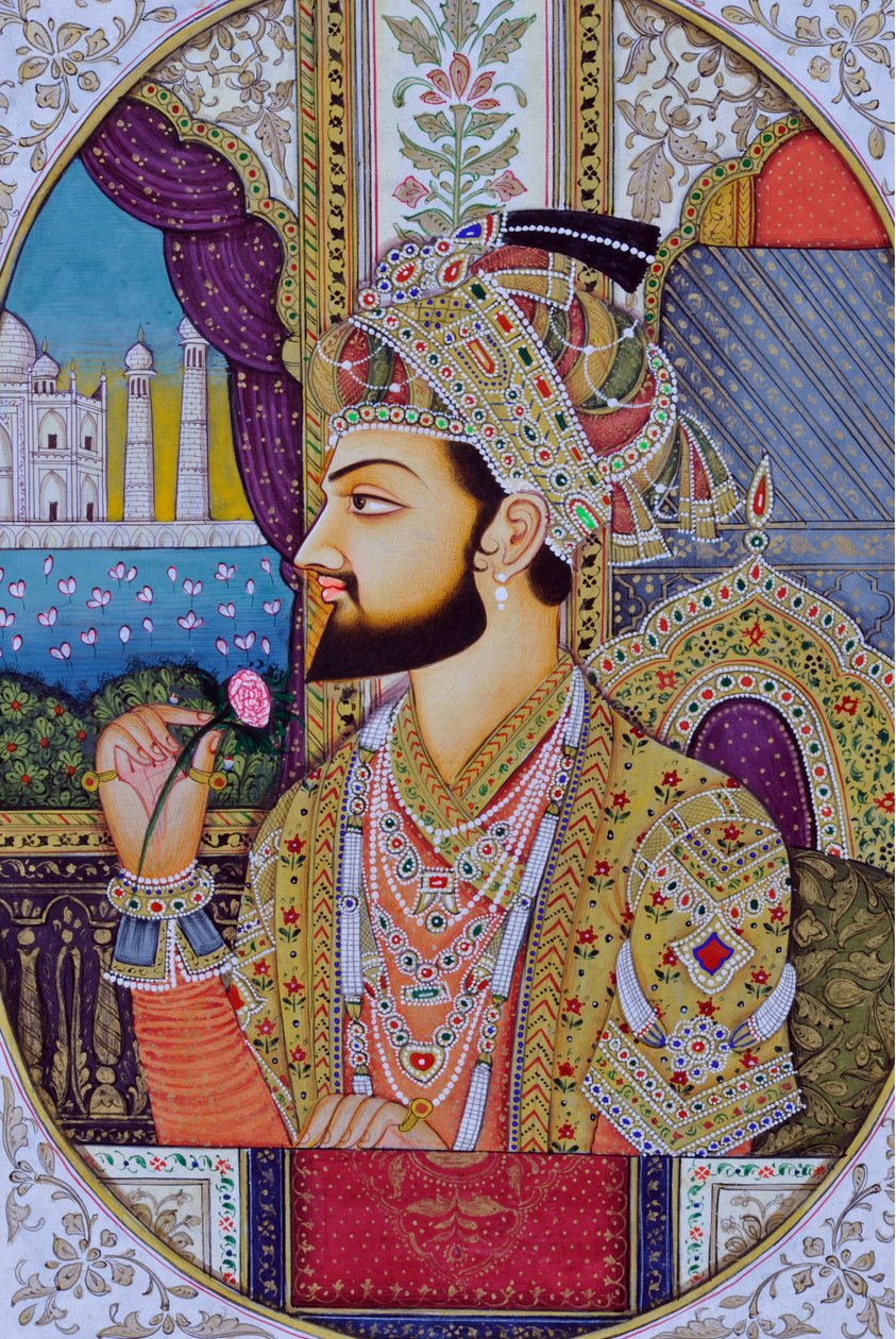 Miniaturmalerei von Mughal-Kaiser Shah Jahan, Indien, Asien von School Indian
