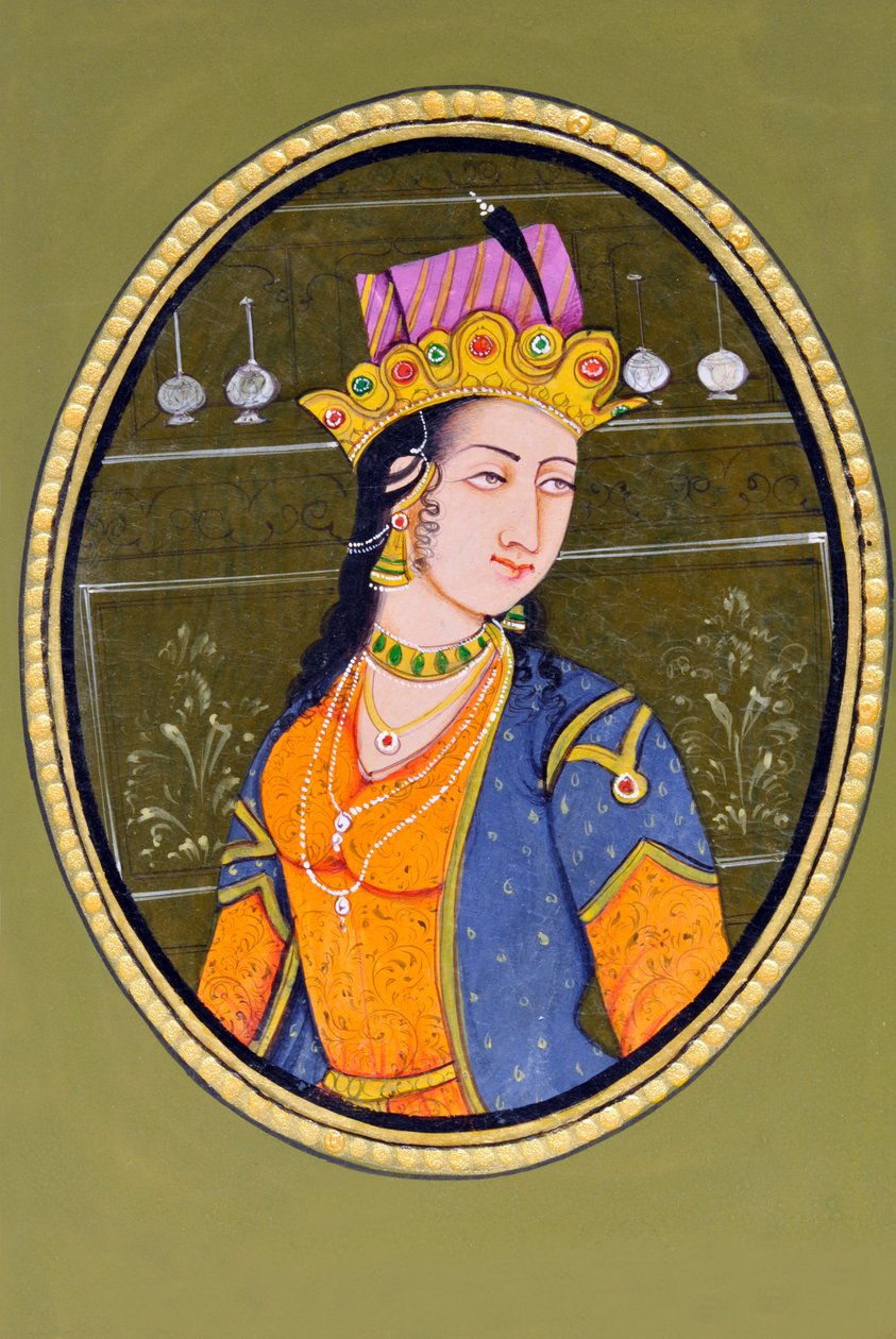 Miniaturmalerei von Königin Noorjahan, Indien, Asien von School Indian