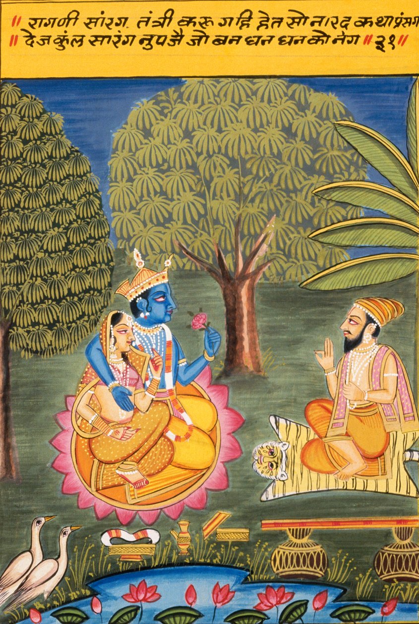 Miniaturmalerei auf Papier, Ragini Sarang, Nathdwara-Schule von School Indian