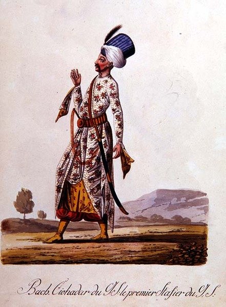 Sultan, aus einem Album türkischer Kostüme, Ende des 18. Jahrhunderts von School Levantine