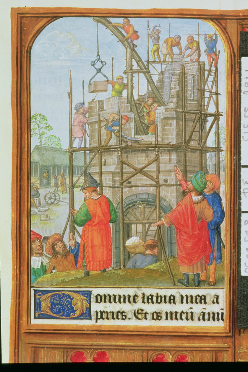 Der Bau des Turms von Babel, Brügge oder Gent, ca. 1500 von School Netherlandish