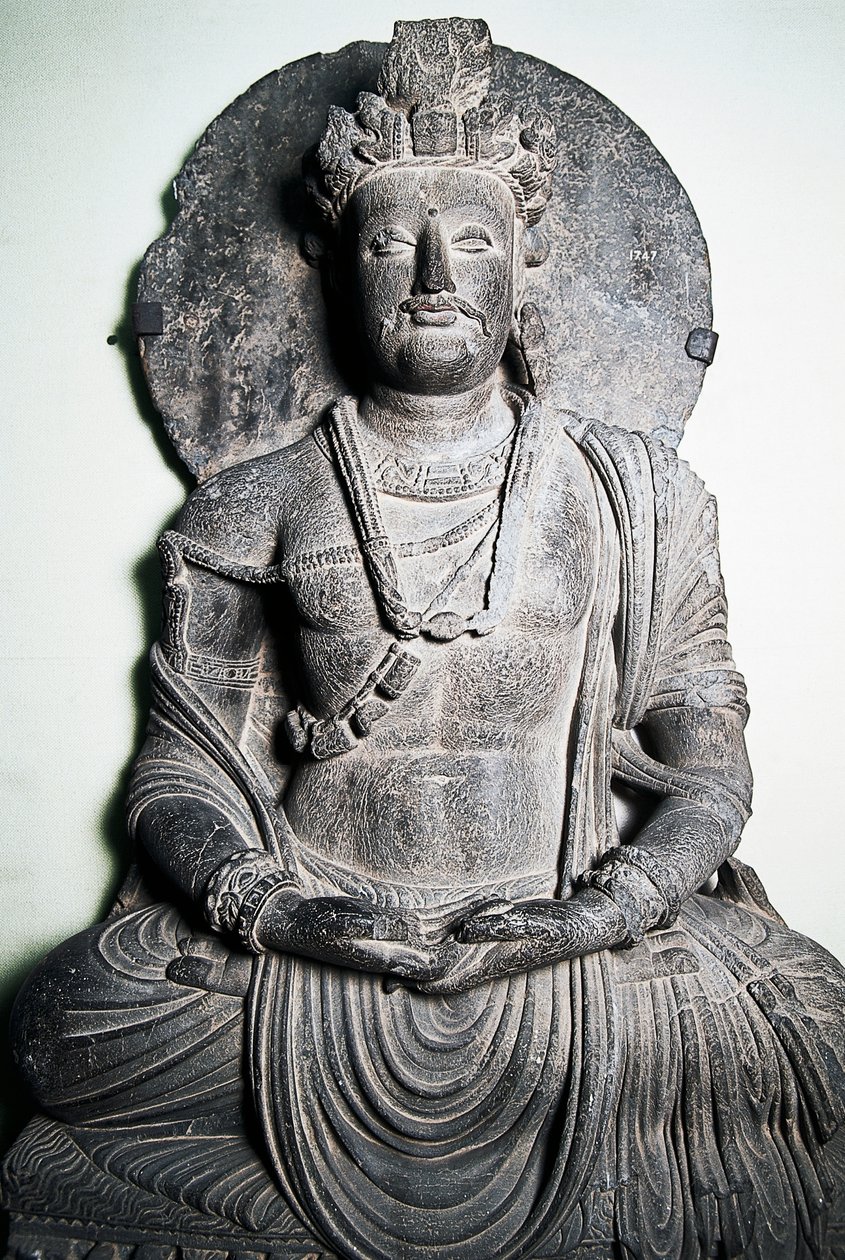 Steinskulptur, die Buddha darstellt, Gandhara-Kunst, Peshawar, Pakistan von School Pakistani