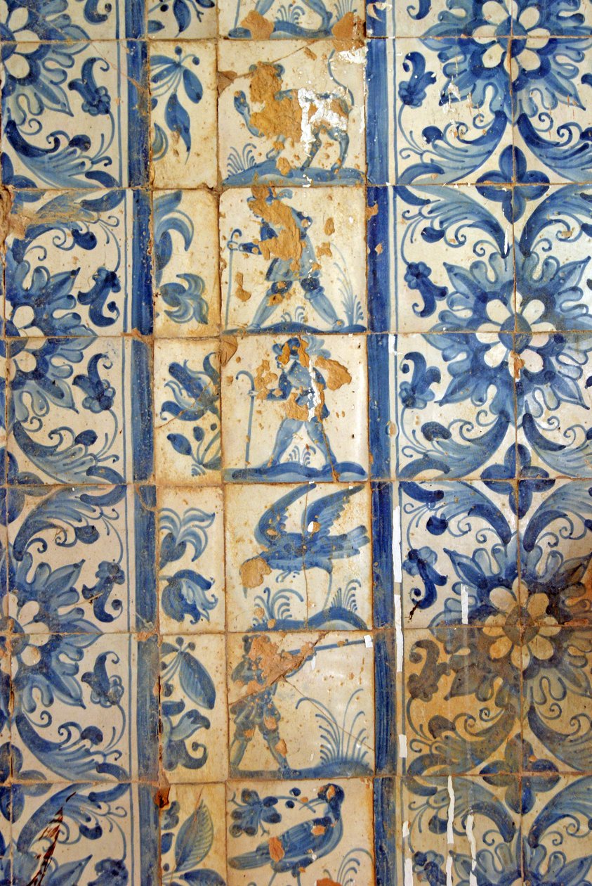 Panel, das Jagdszenen darstellt, Tarouca, Portugal von School Portuguese