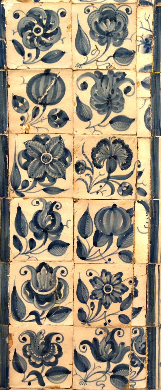 Paneel, das verschiedene Blumenarten darstellt, Tarouca, Portugal von School Portuguese