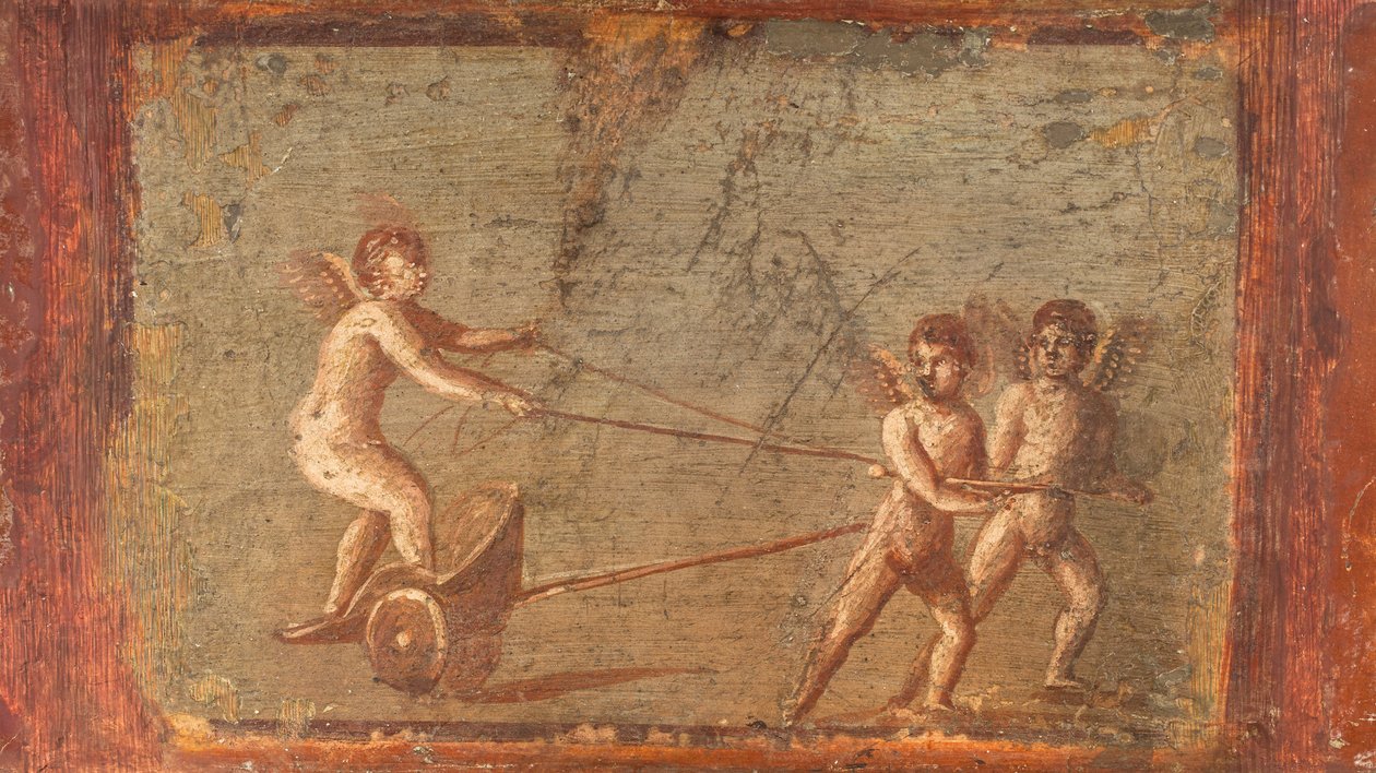 Amor in einem Wagen, Herculaneum von School Roman