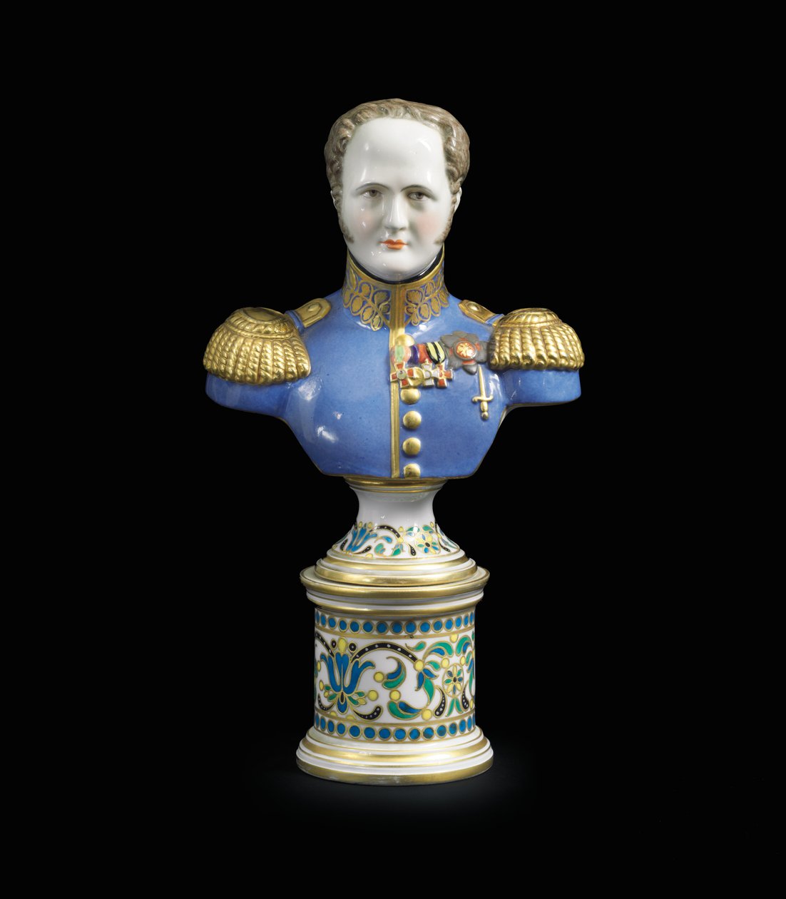 Eine Porzellanbüste von Kaiser Alexander I., ca. 1825-1850 von School Russian