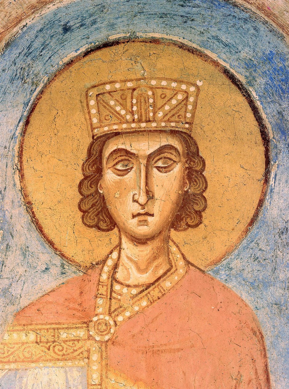 König Salomo - Alte russische Fresken - 12. Jahrhundert - Fresko - St. Georgs-Kirche, Staraja Ladoga von School Russian