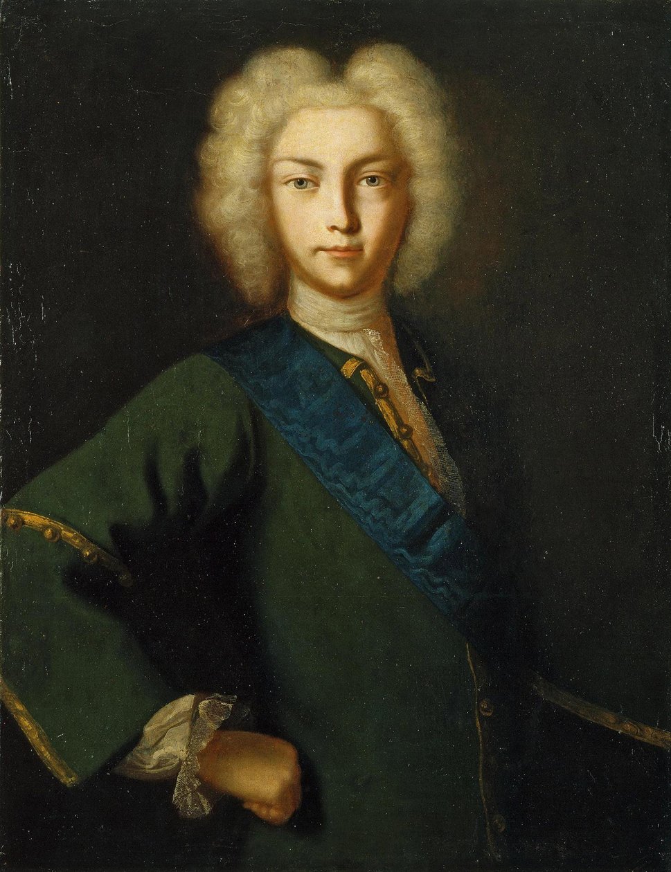 Peter II. von Russland - Porträt des Zaren Peter II. von Russland (1715-1730) von School Russian