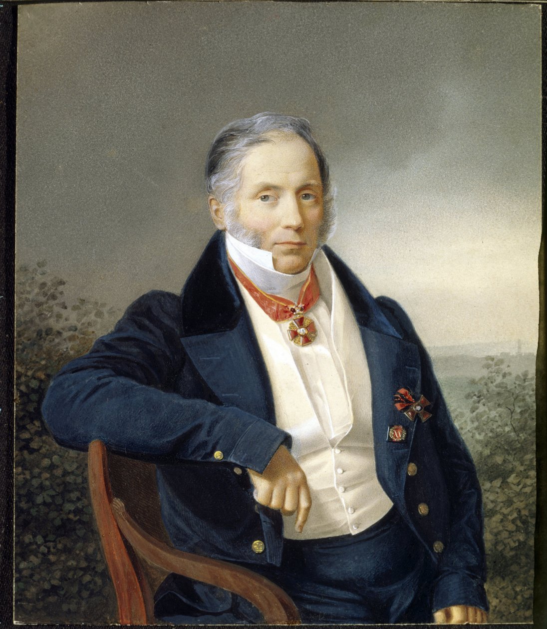Porträt des Malers Alexander Sauerweld (1782-1844) von School Russian