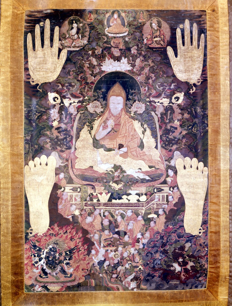 Blo Bzang Rgya ktso, der fünfte Dalai Lama, der berühmteste und bedeutendste in der Geschichte. Tibetische Thangka, Guimet Museum, Paris von School Tibetan