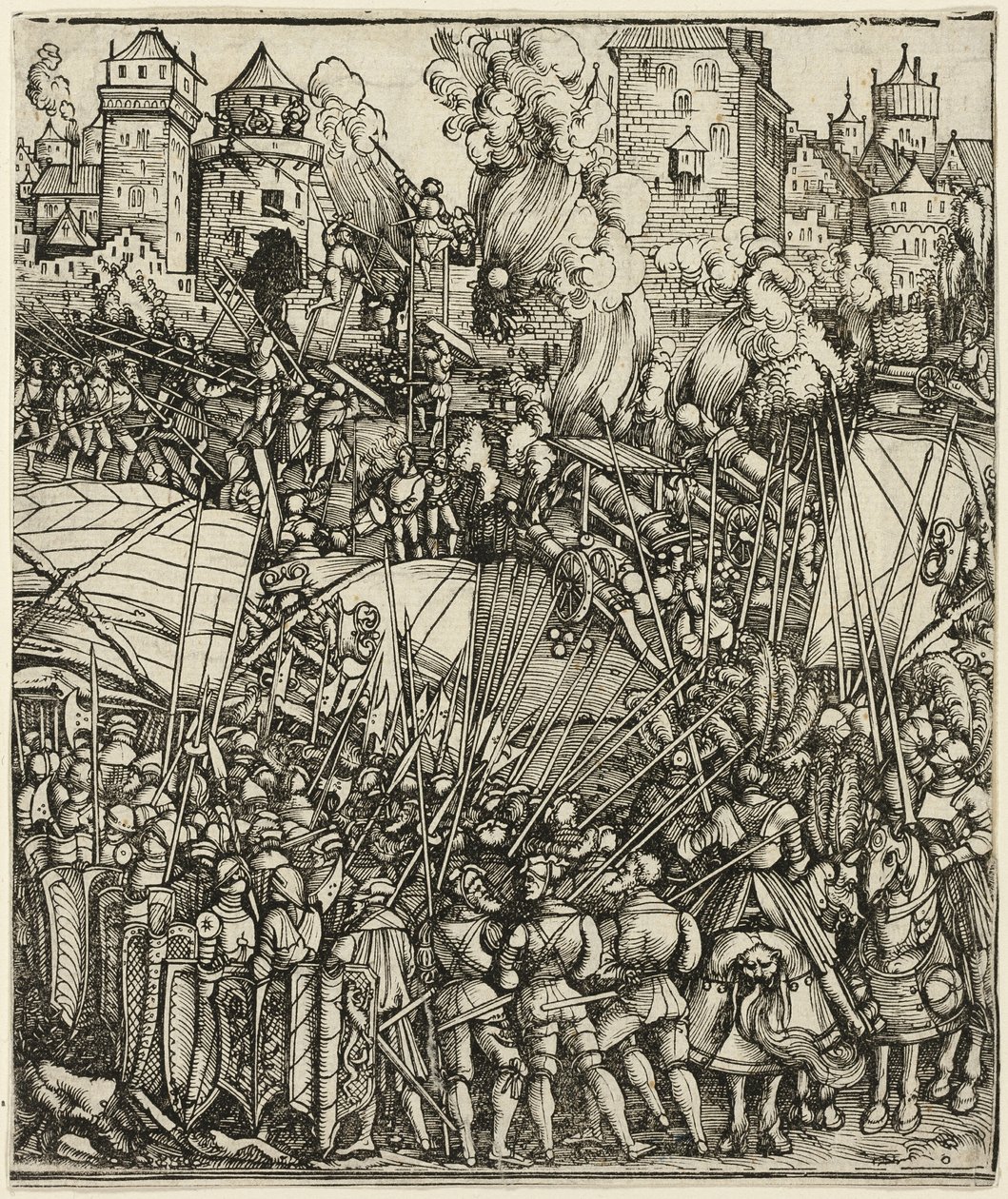 Die Vertreibung der Ungarn aus Niederösterreich, aus dem Triumphbogen von Maximilian I. von School of Albrecht Dürer
