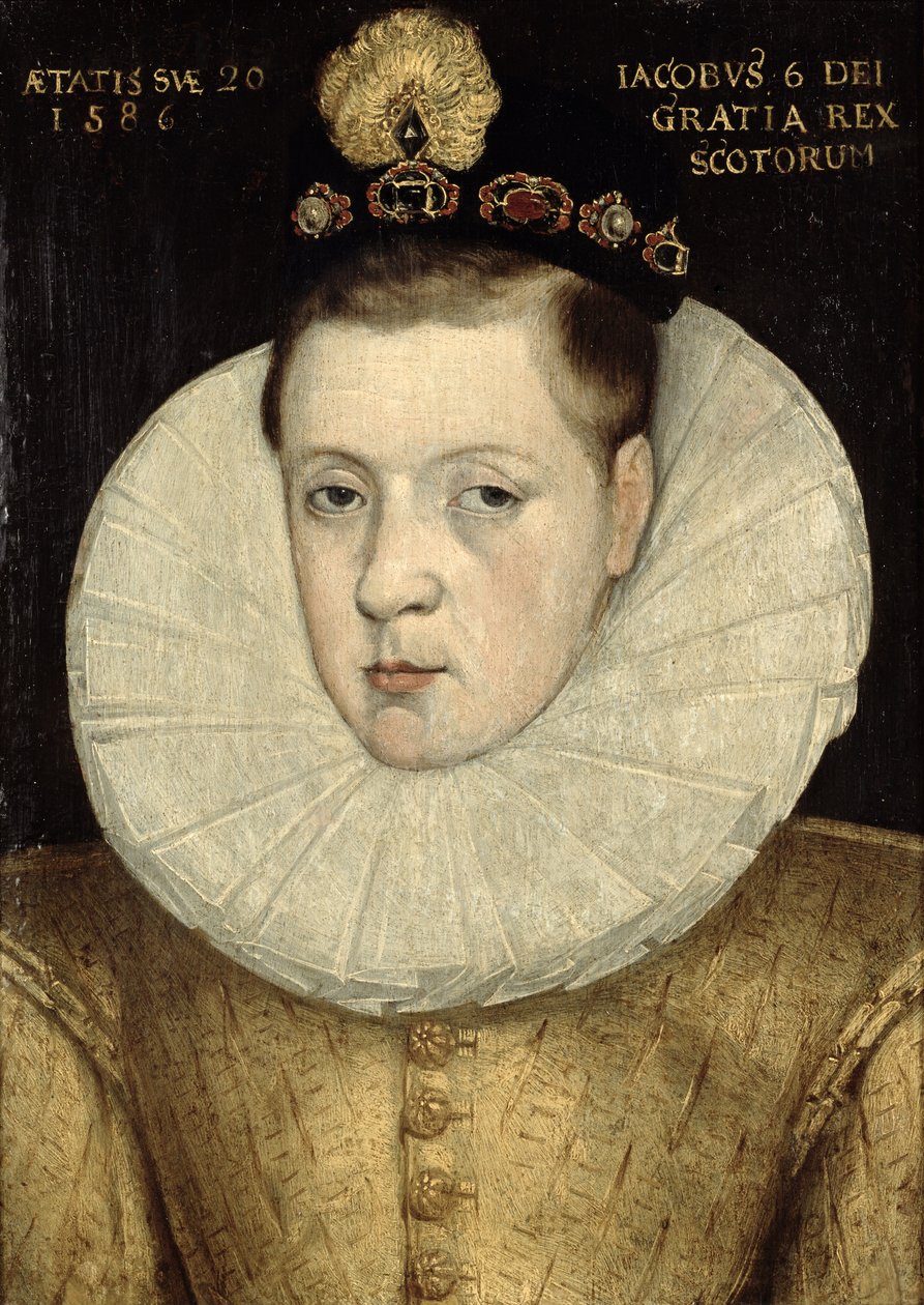 Porträt von James VI. von Schottland, später James I. von England (1566-1625) 1586 von Scottish School