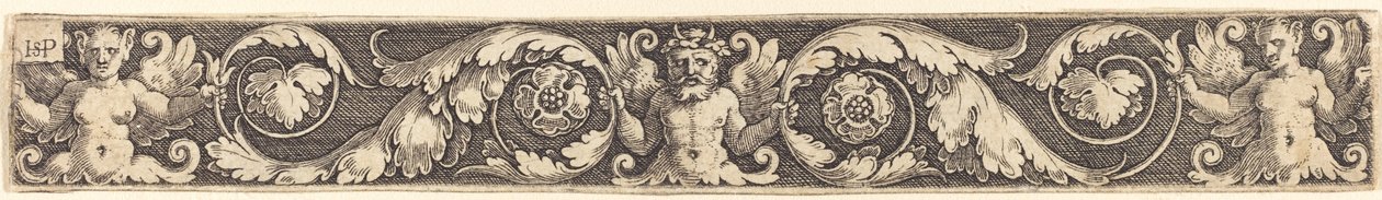 Ornament mit einer männlichen und zwei weiblichen Figuren von Sebald Beham