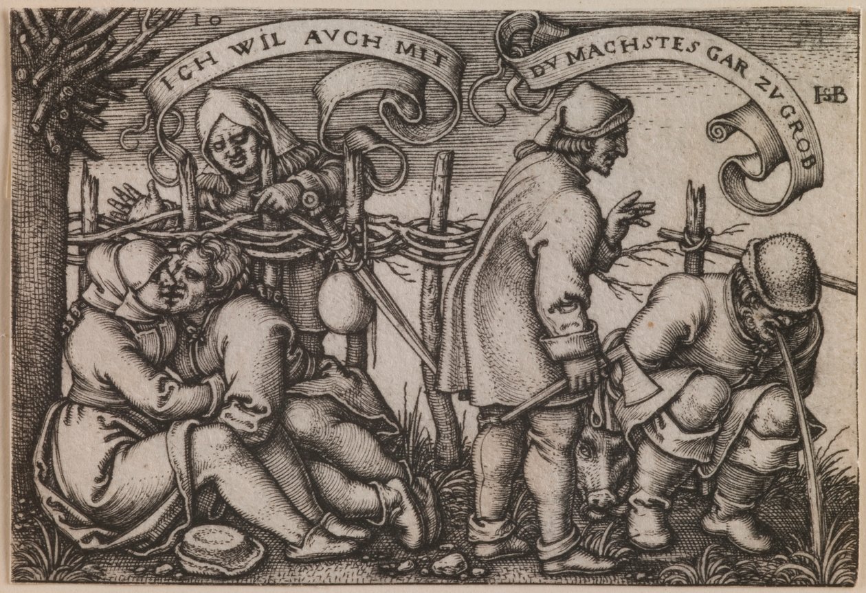 „Bauern hinter der Hecke“ aus der Serie „Das Fest der Bauern oder Die zwölf Monate“ von Sebald Beham