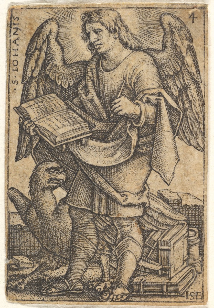 Tafel 4: Heiliger Johannes mit nach links gedrehtem Kopf und einem Buch in der rechten Hand, 1541 von Sebald Beham