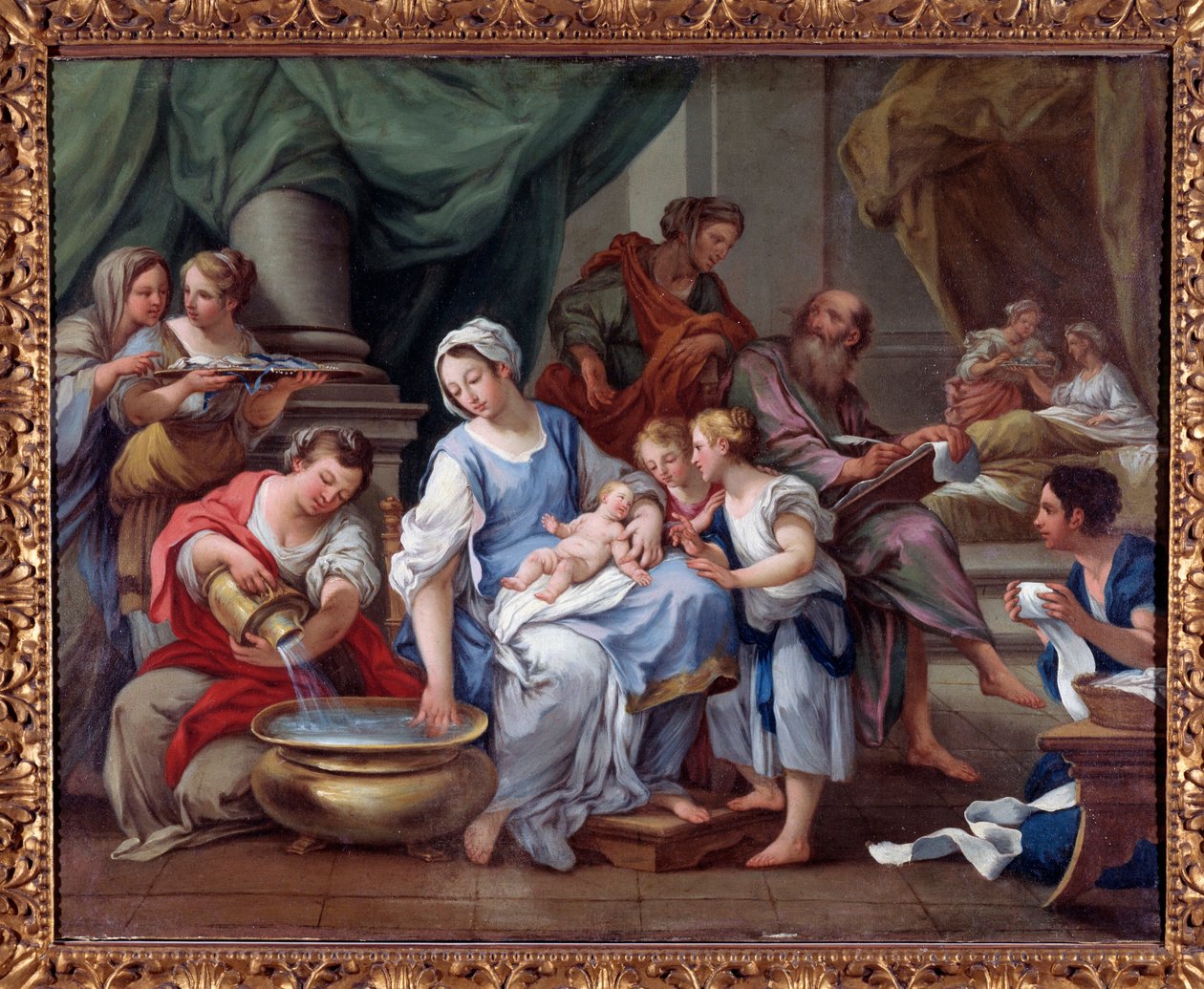 Die Geburt des heiligen Johannes des Täufers (Geburt des heiligen Johannes des Täufers) Gemälde von Sebastiano Conca (1680-1764) 18. Jahrhundert Museo dell