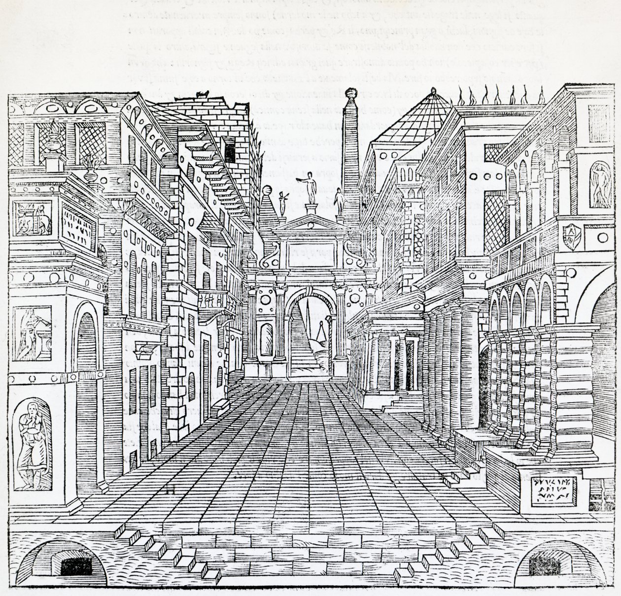 Magische Szene (theatralisches Bühnenbild von Sebastiano Serlio) von Sebastiano Serlio