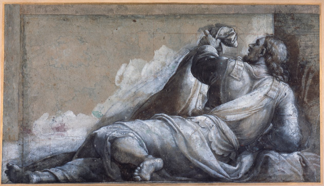 Ein liegender Apostel von Sebastiano del (c.1485 1547) Piombo