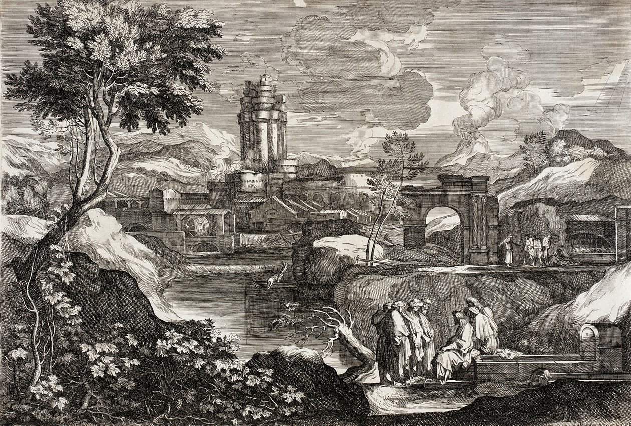 Landschaft mit Joseph in Ägypten von Sébastien Bourdon