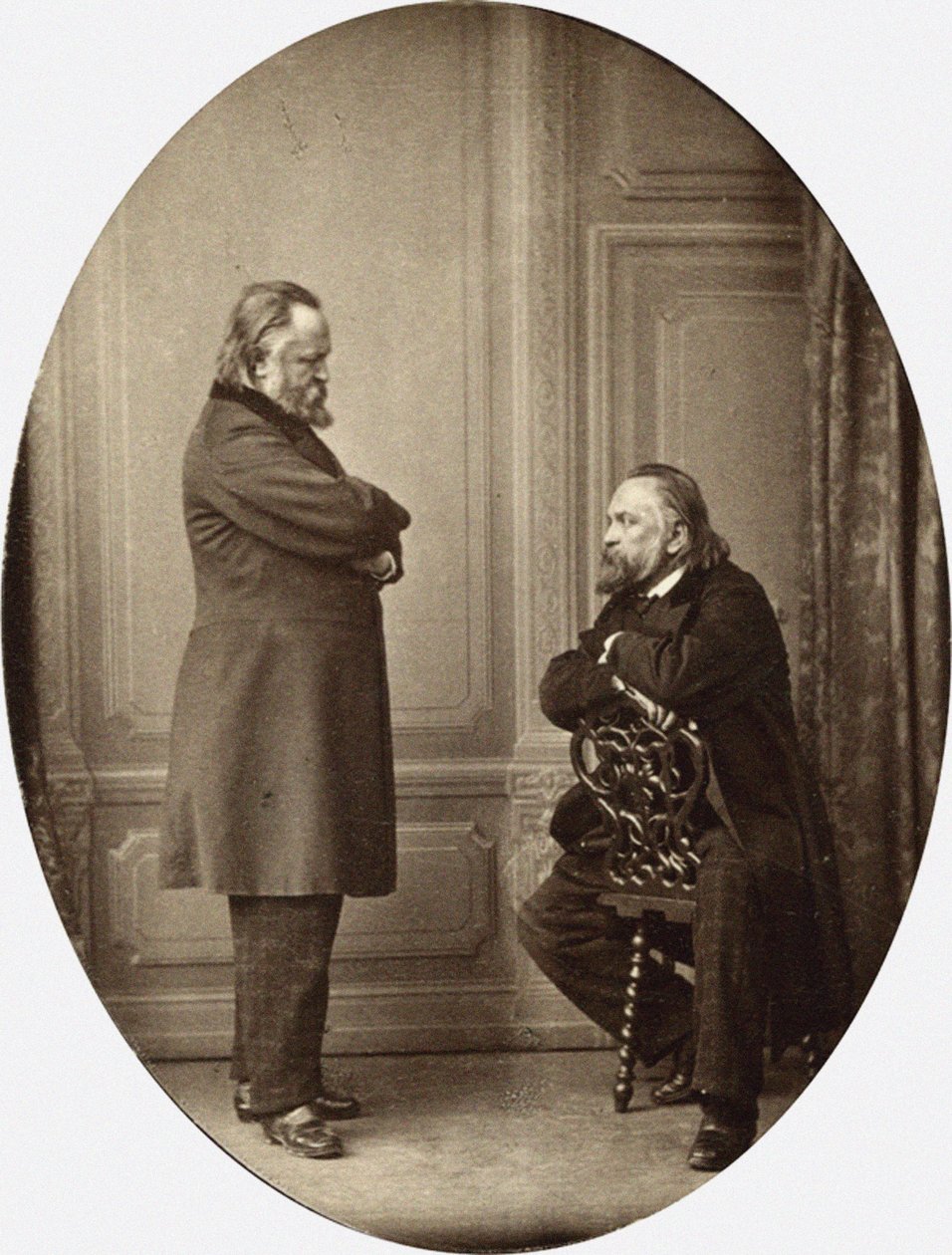 Herzen gegen Herzen. Doppelporträt von Aleksandr Ivanovich Herzen 1812-1870, 1865 von Sergei Lvovich Levitsky