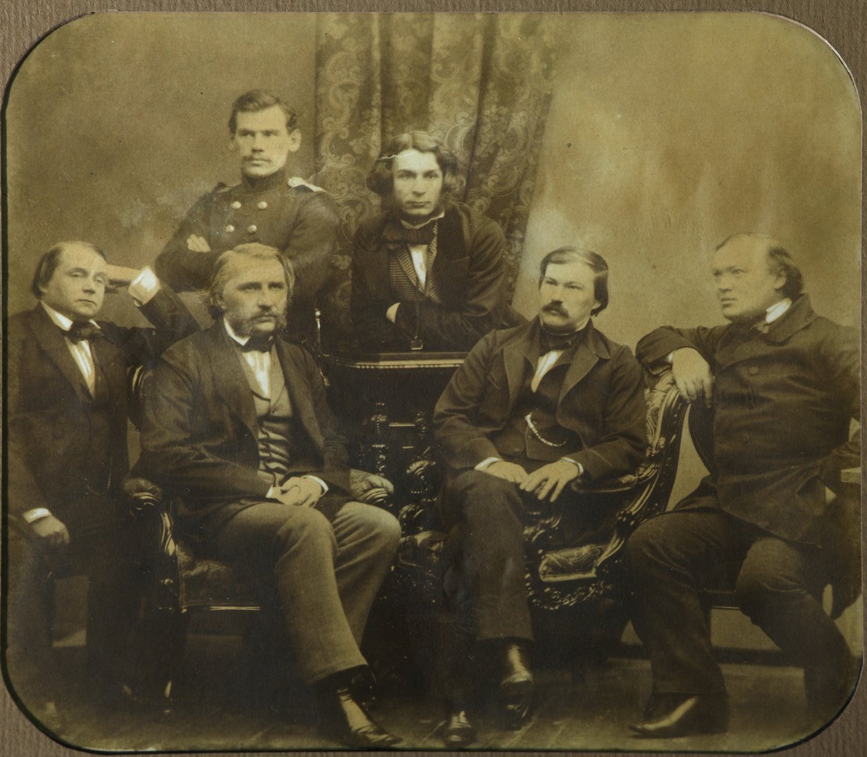 Sovremennik: Iwan Gontscharow, Iwan Turgenew, Leo Tolstoi, Dmitri Grigorowitsch, Alexander Druschinin und von Sergei Lvovich Levitsky