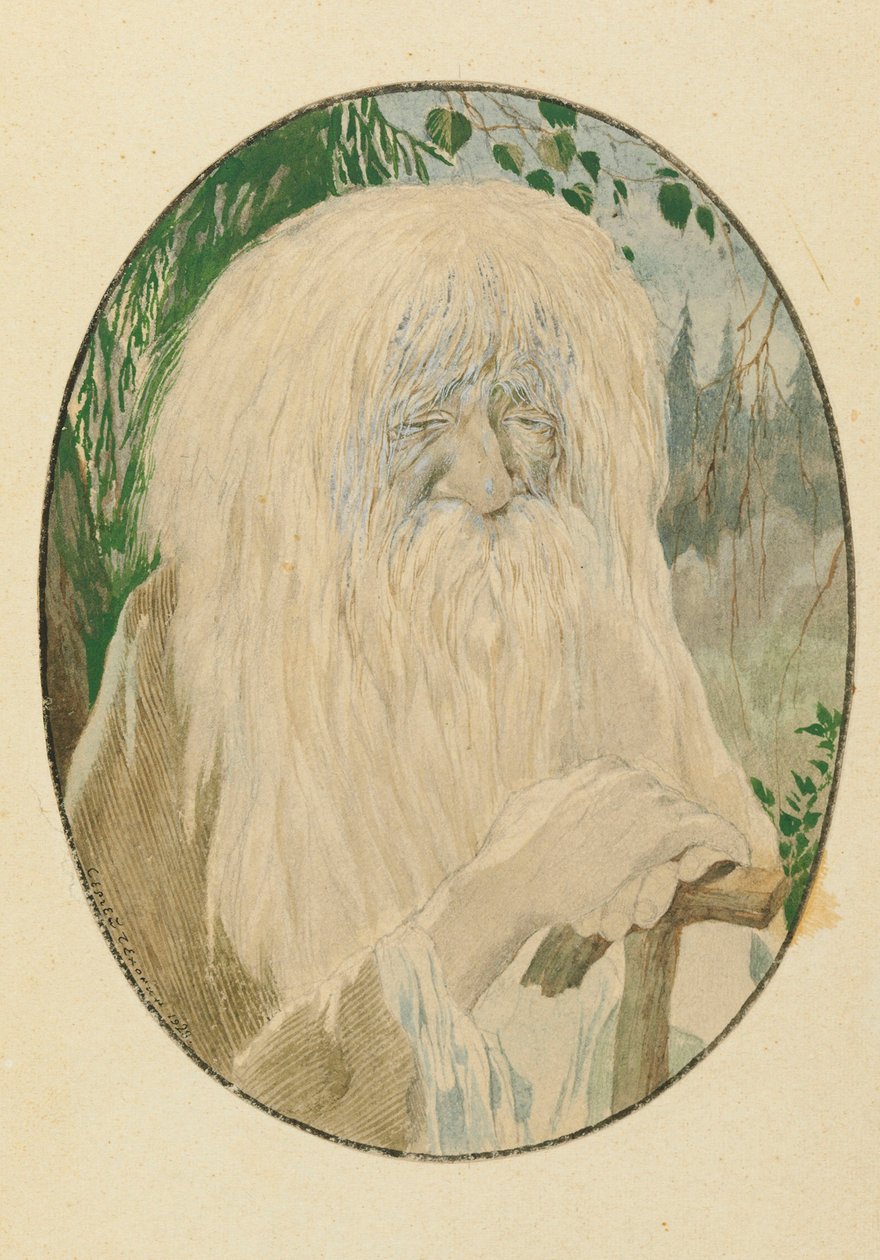 Leshy. Illustration zum Gedicht Ruslan und Ljudmila von A. Puschkin, 1921-1926 von Sergei Vasilevich Chekhonin