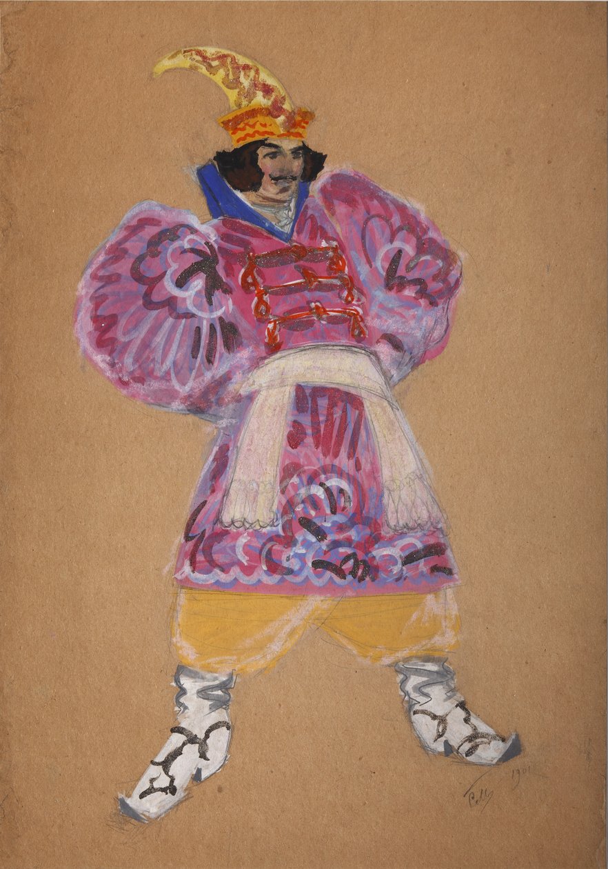 Kostümentwurf für die Oper Der goldene Hahn von N. Rimski-Korsakow von Sergei Vasilievich Malyutin
