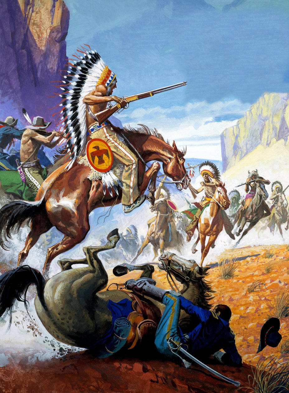 Scharmützel zwischen Indianern und Soldaten von Severino Baraldi