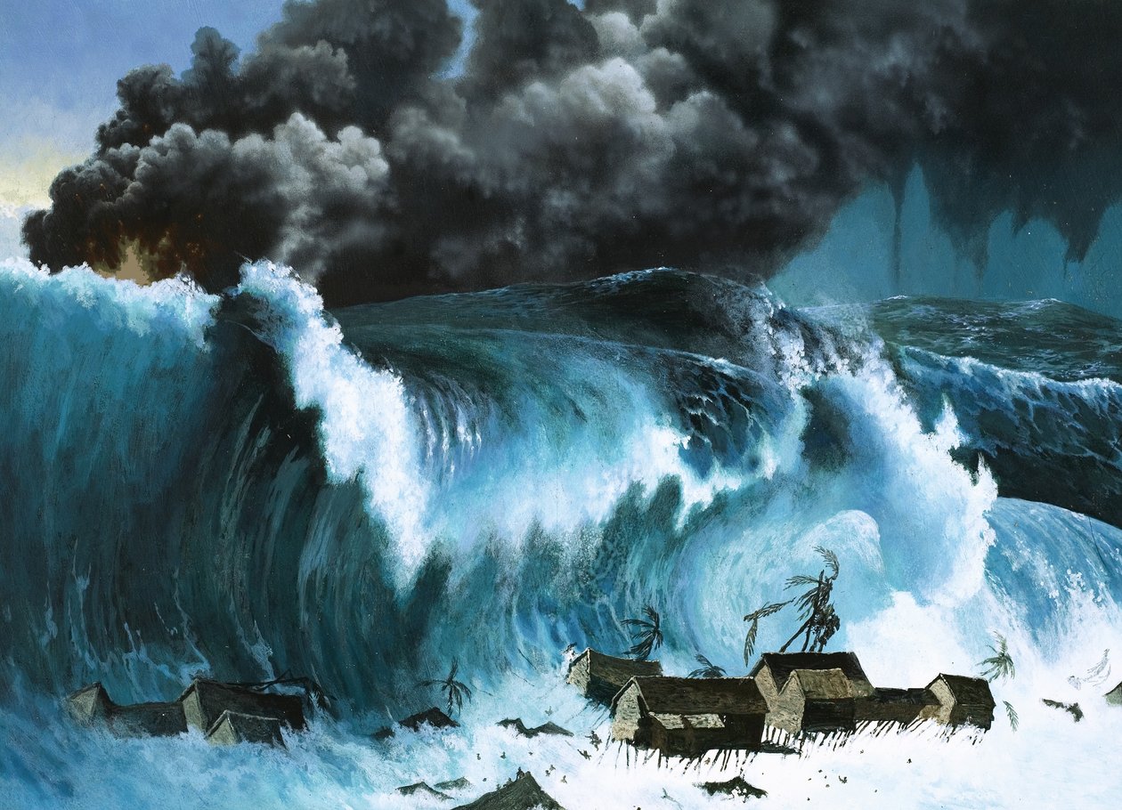 Tsunami nach dem Ausbruch des Krakatau von Severino Baraldi
