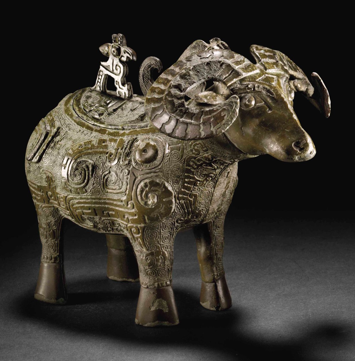 Rituelles Widder-Weingefäß, Gong von Shang Dynasty Chinese School