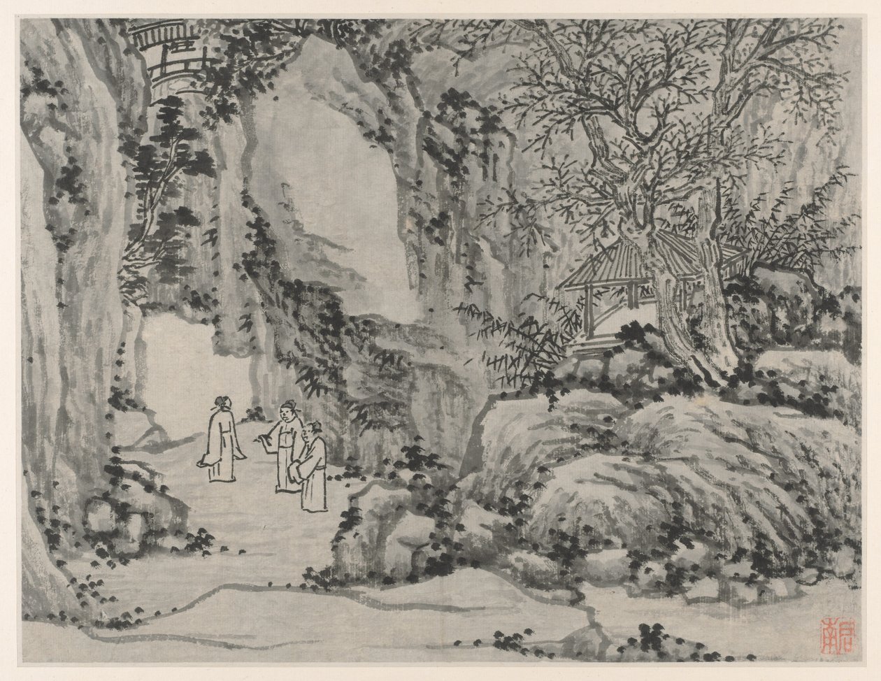 Zwölf Ansichten des Tigerhügels, Suzhou: Die Schwertquelle, Tigerhügel, nach 1490 von Shen Zhou