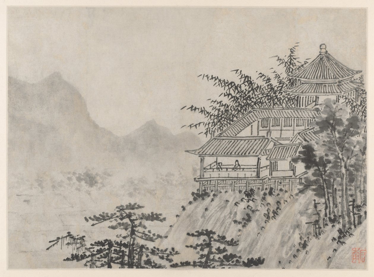 Zwölf Ansichten des Tigerhügels, Suzhou: Die Tausend Morgen Wolken, nach 1490 von Shen Zhou