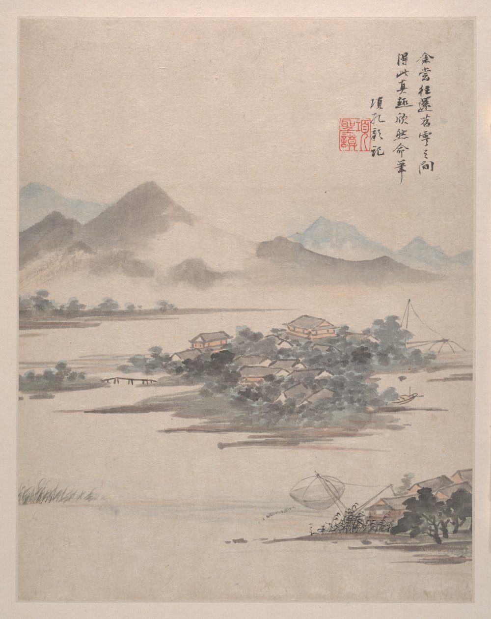 Landschaften, Blumen und Vögel, datiert 1639 von Shengmo Xiang