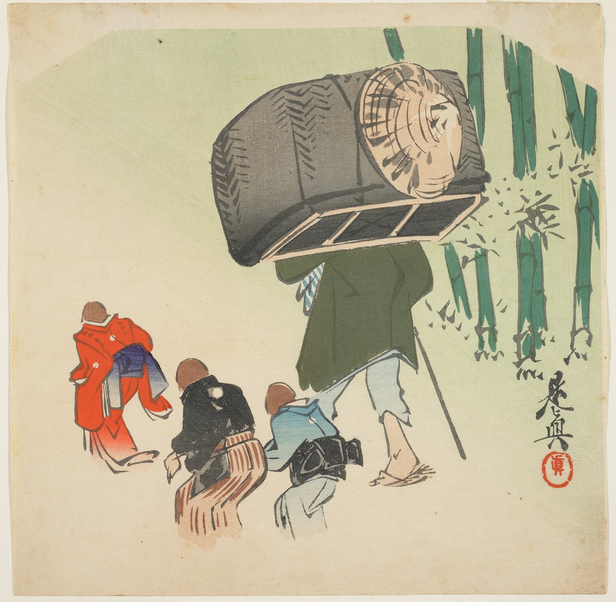 Szene aus dem Märchen vom Zungenabschneider von Shibata Zeshin