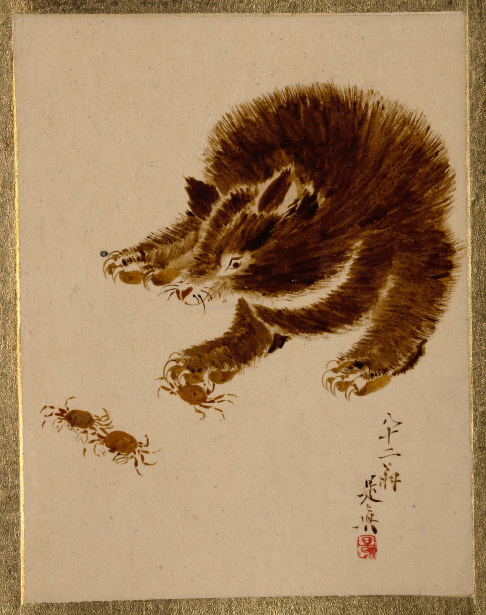 Bär und Krabben von Shibata Zeshin