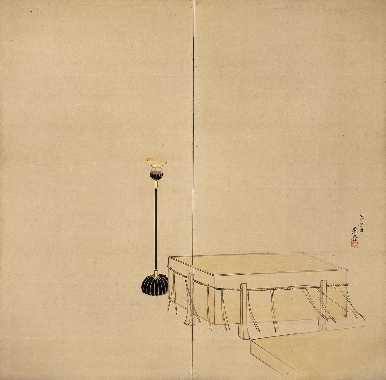 Ibaraki [links von einem Paar] von Shibata Zeshin