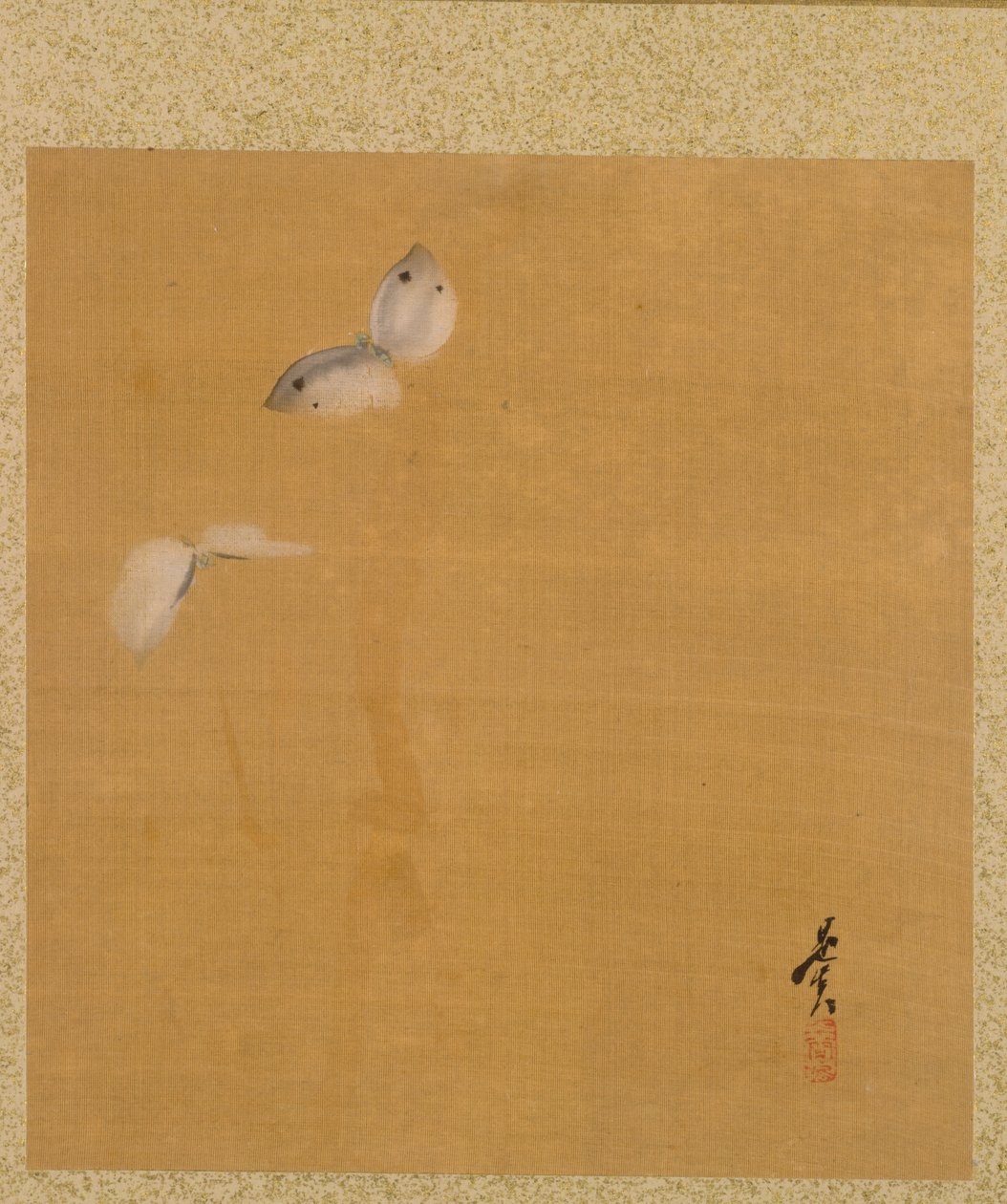 Blatt aus dem Album der saisonalen Themen: Ahornblätter und Feder von Shibata Zeshin