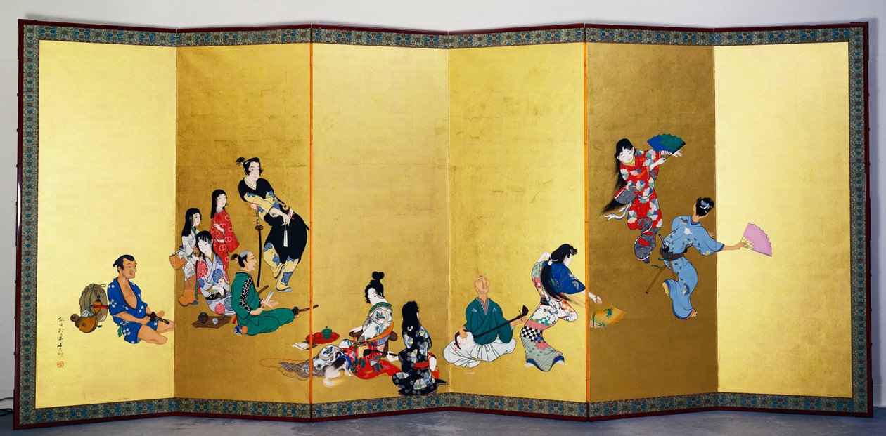 Die vier eleganten Zeitvertreibe - Musik, das Spiel Go von Shibata Zeshin