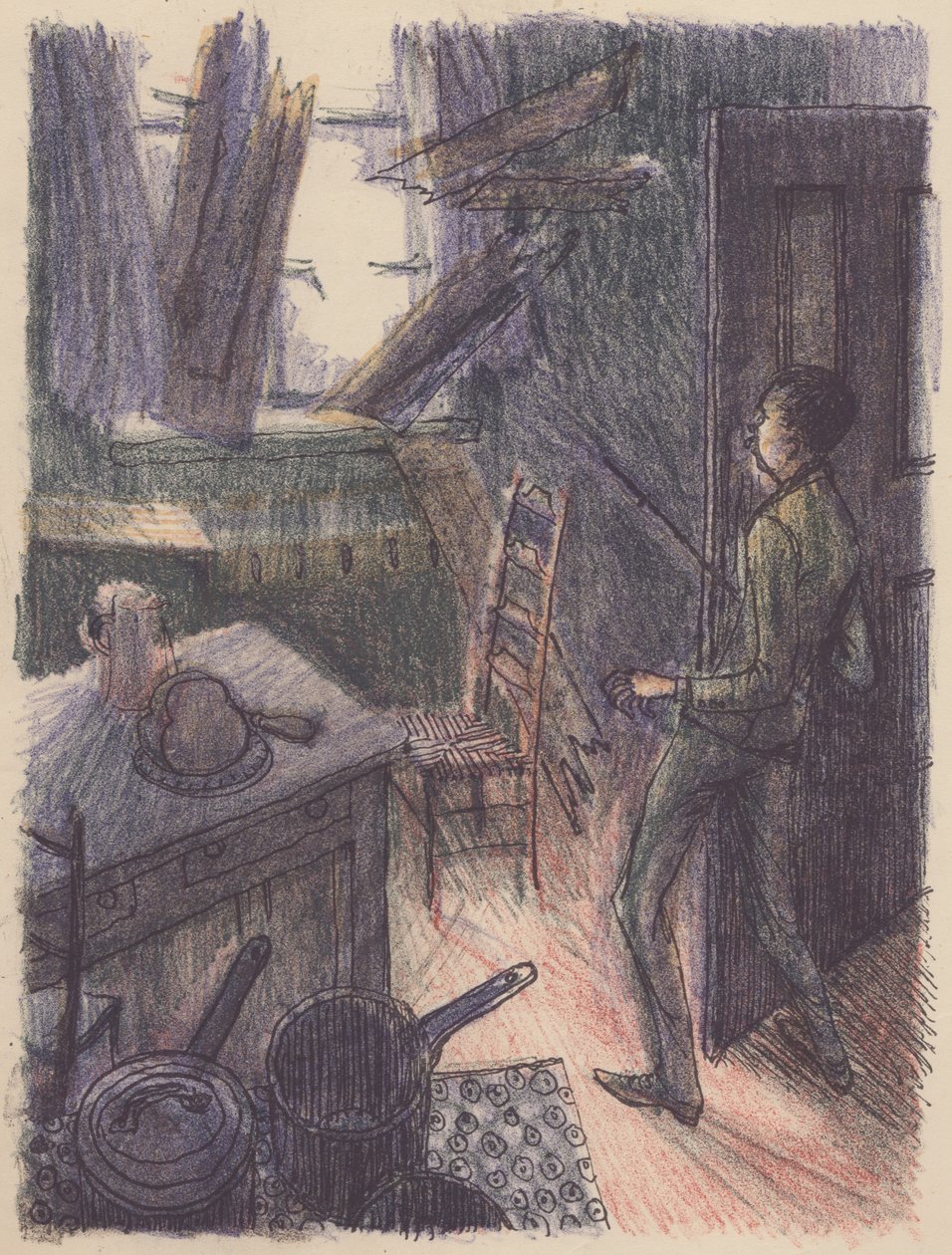 Szene aus Der Unsichtbare: Fenster zerbrechen, 1953 von Shirley Markham