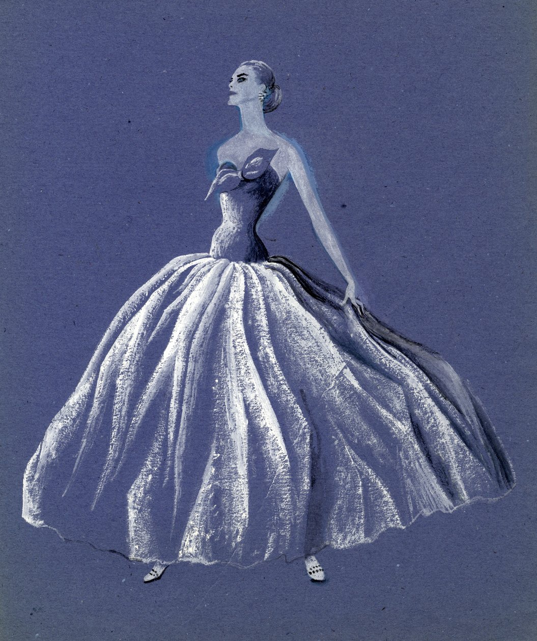 Frau im trägerlosen Ballkleid von Shirley Markham