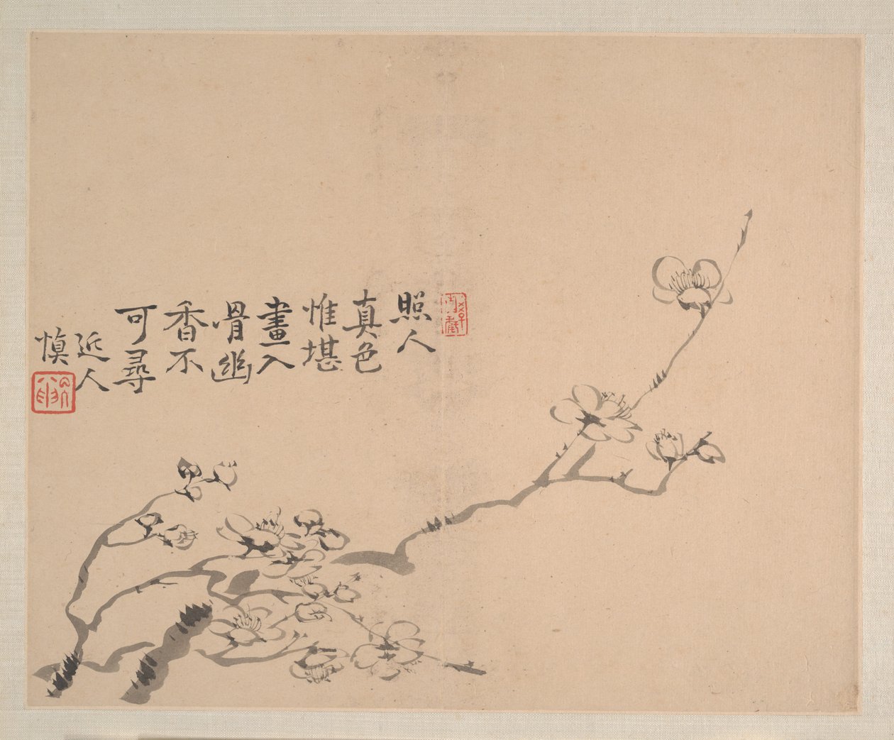 Landschaften und Blumen, datiert 1745 von Shishen Wang