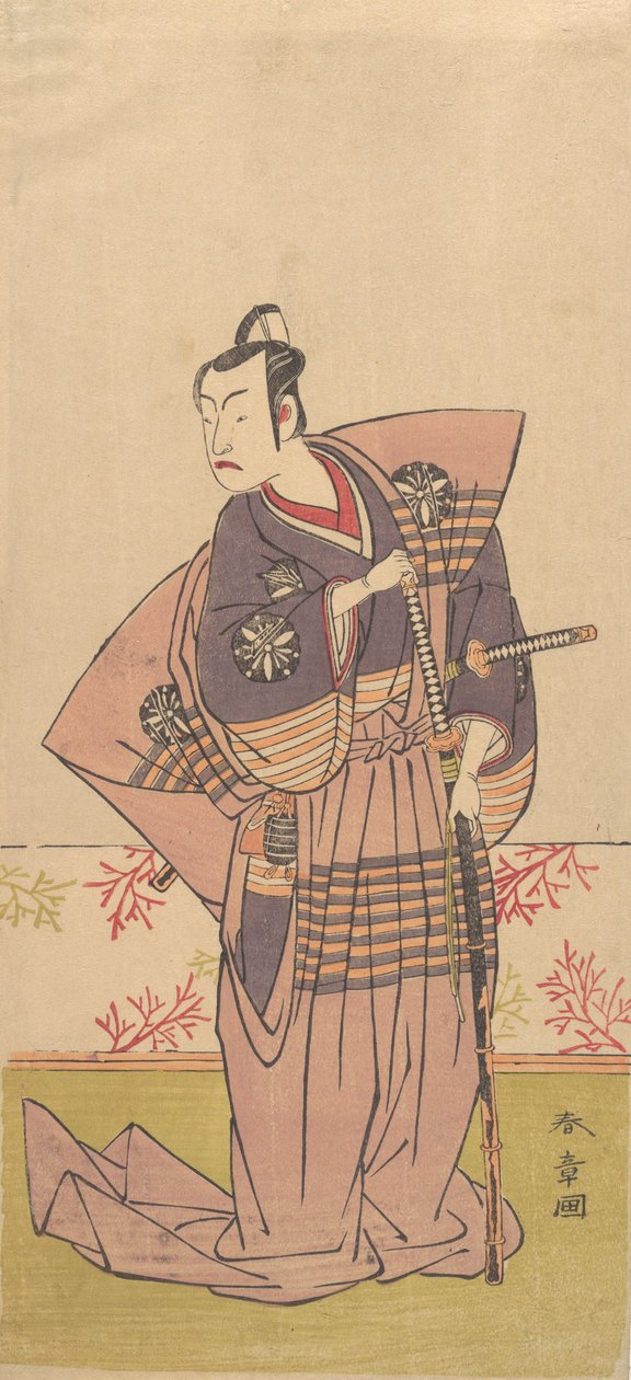 Der Schauspieler Matsumoto Koshiro 2. als Samurai, 1771-72 von Shunsho