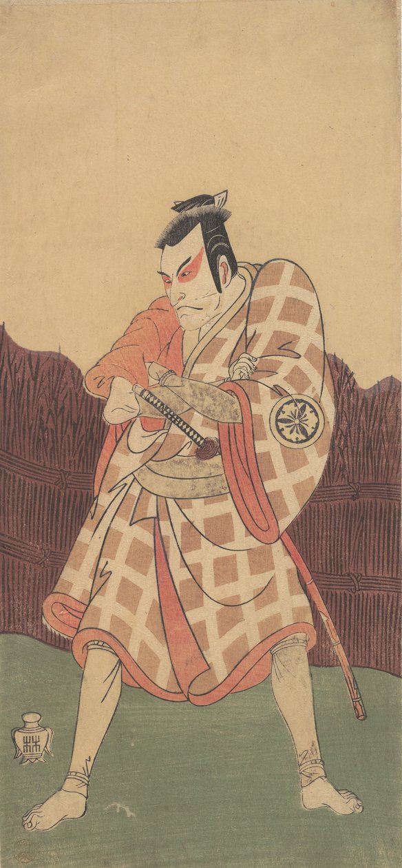 Der dritte Matsumoto Koshiro in der Rolle des Matsuomaru in Sugawara, Sommer 1768 von Shunsho