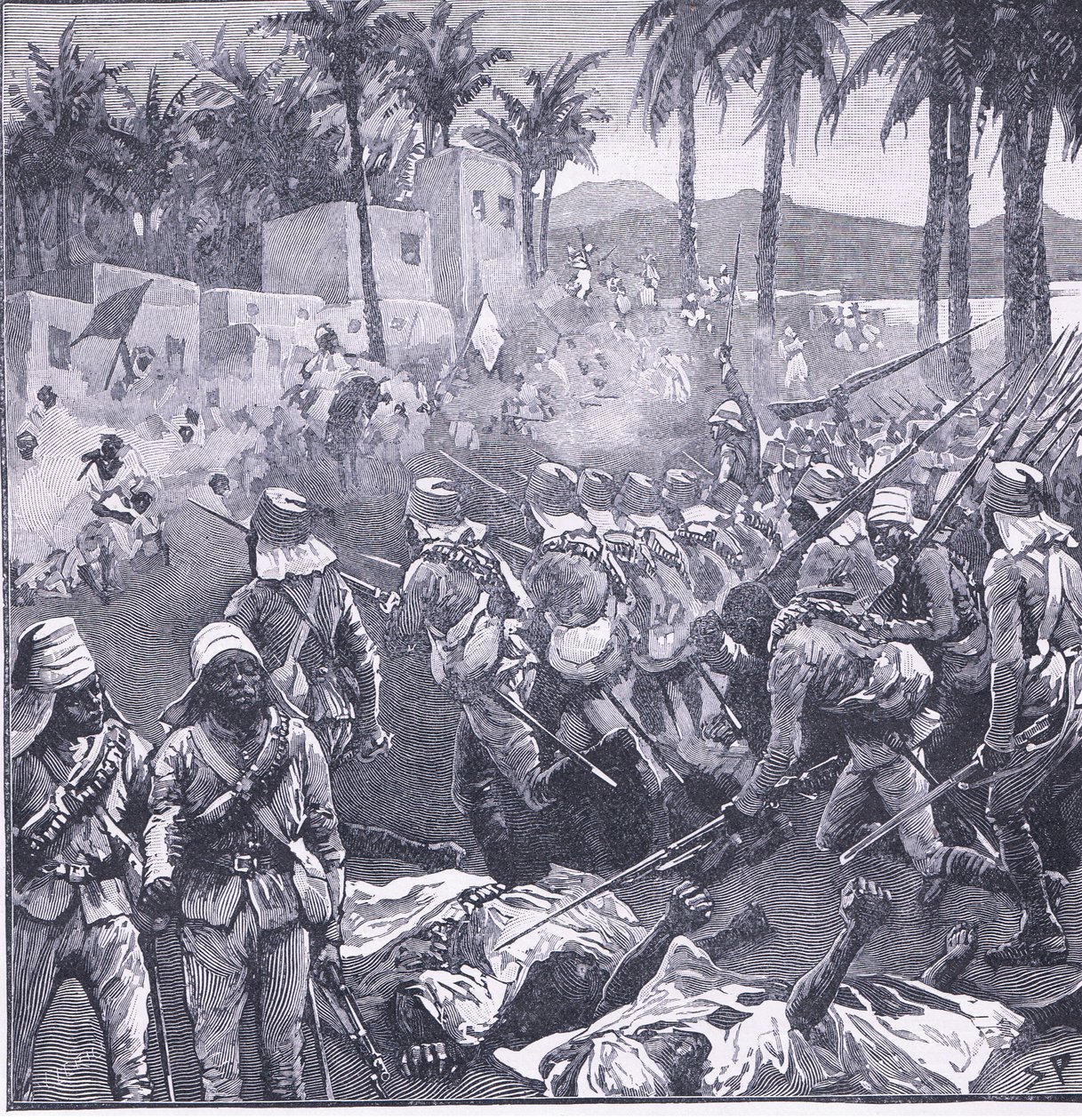 Sturm auf Firket, Illustration aus Cassells Geschichte Englands, 1900er Jahre von Sidney Paget