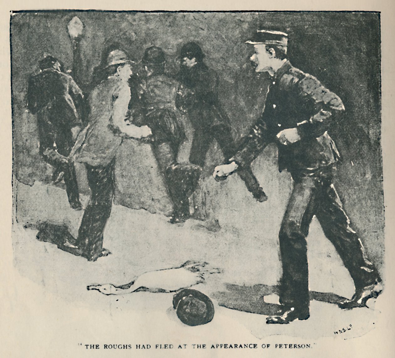 Die Raufbolde flohen bei Erscheinen von Peterson von Sidney Paget
