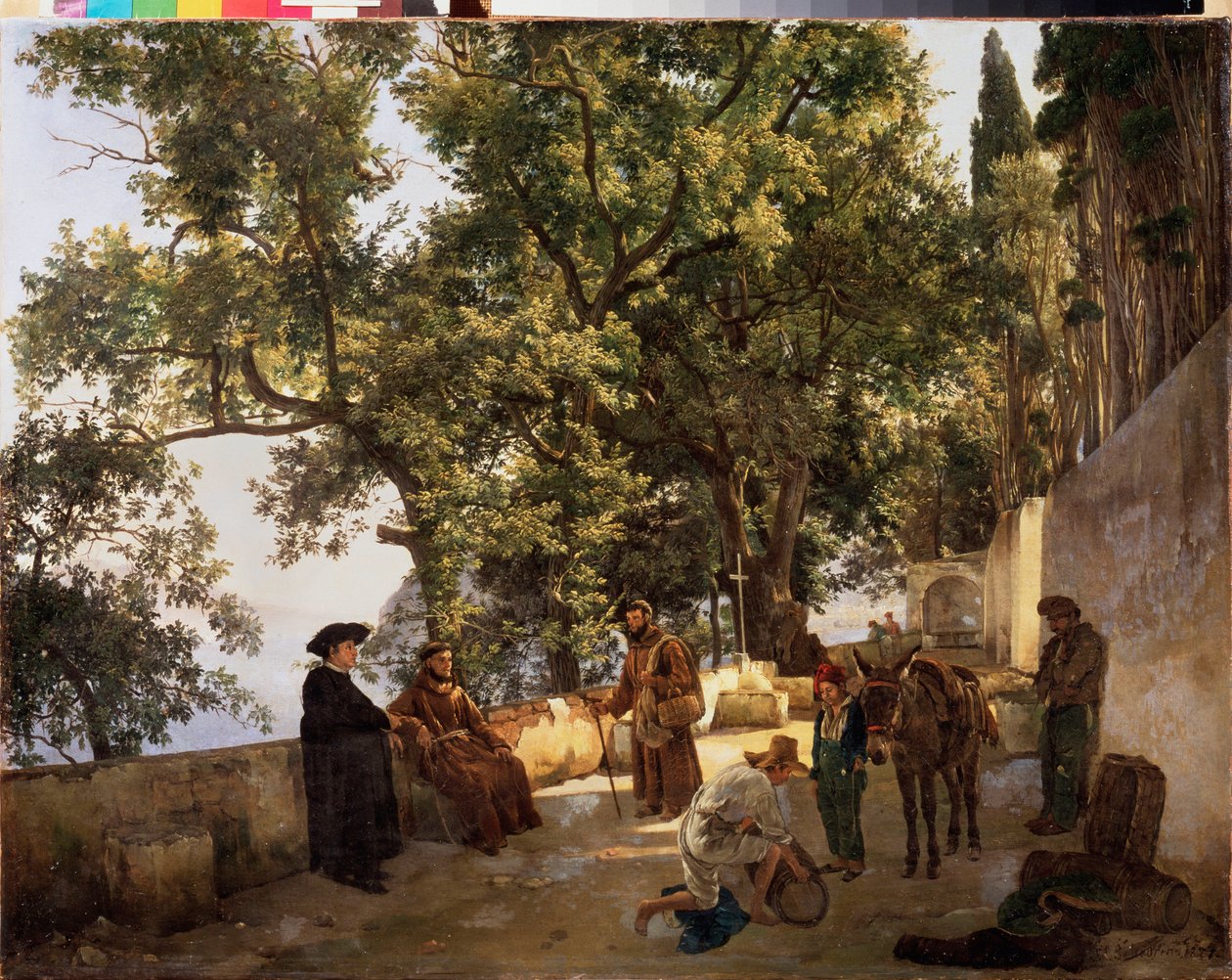 Eine Terrasse am Ufer, nahe Sorrent (Sorrento, Italien) von Silvestr Fedosievich Shchedrin